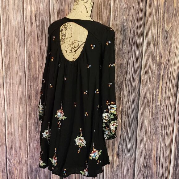 Free People Flowy Floral Embroidered Dress, Sz Small - Picture 4 of 15